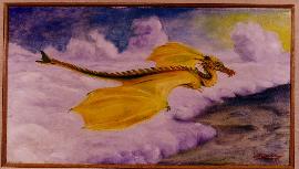 Mortimer the Magnificent Dragon in flight.