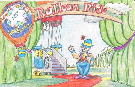 Rise calmly above the Bump's Circus in a hot-air balloon with 'Blue' MacGourney, who has a few tales of his own to tell!